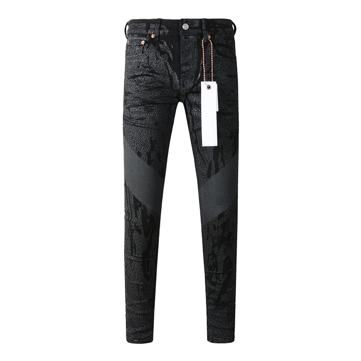 Edgy High Street Black Coated Jeans Pants