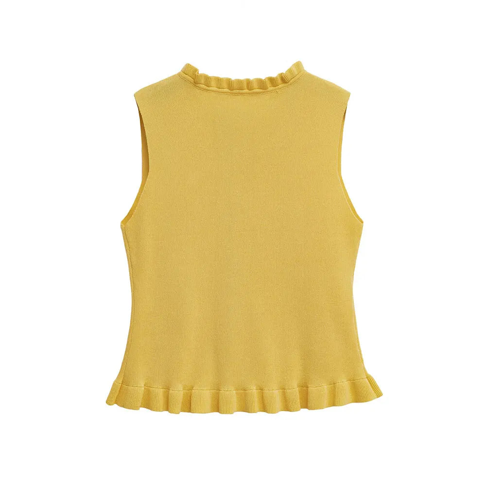 Stylish Soft Ruffled Knitted Vest