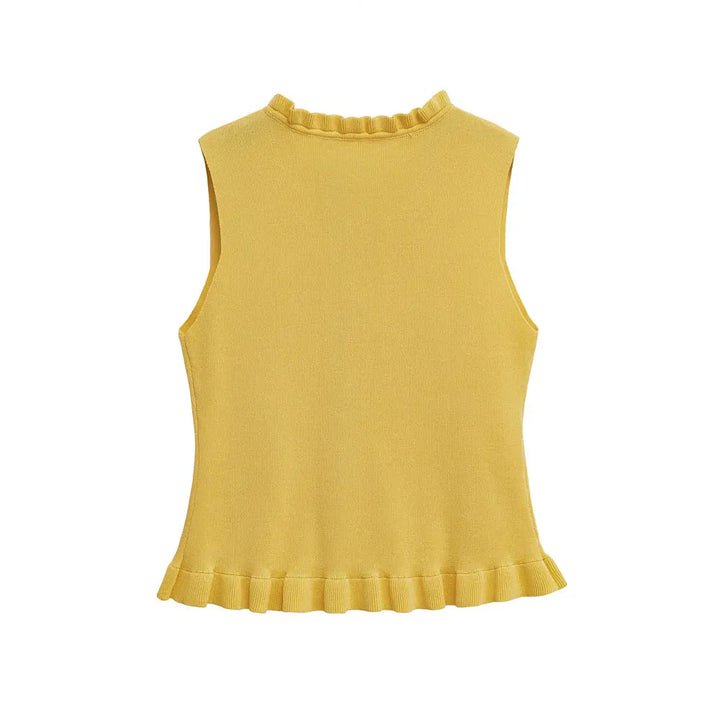 Stylish Soft Ruffled Knitted Vest