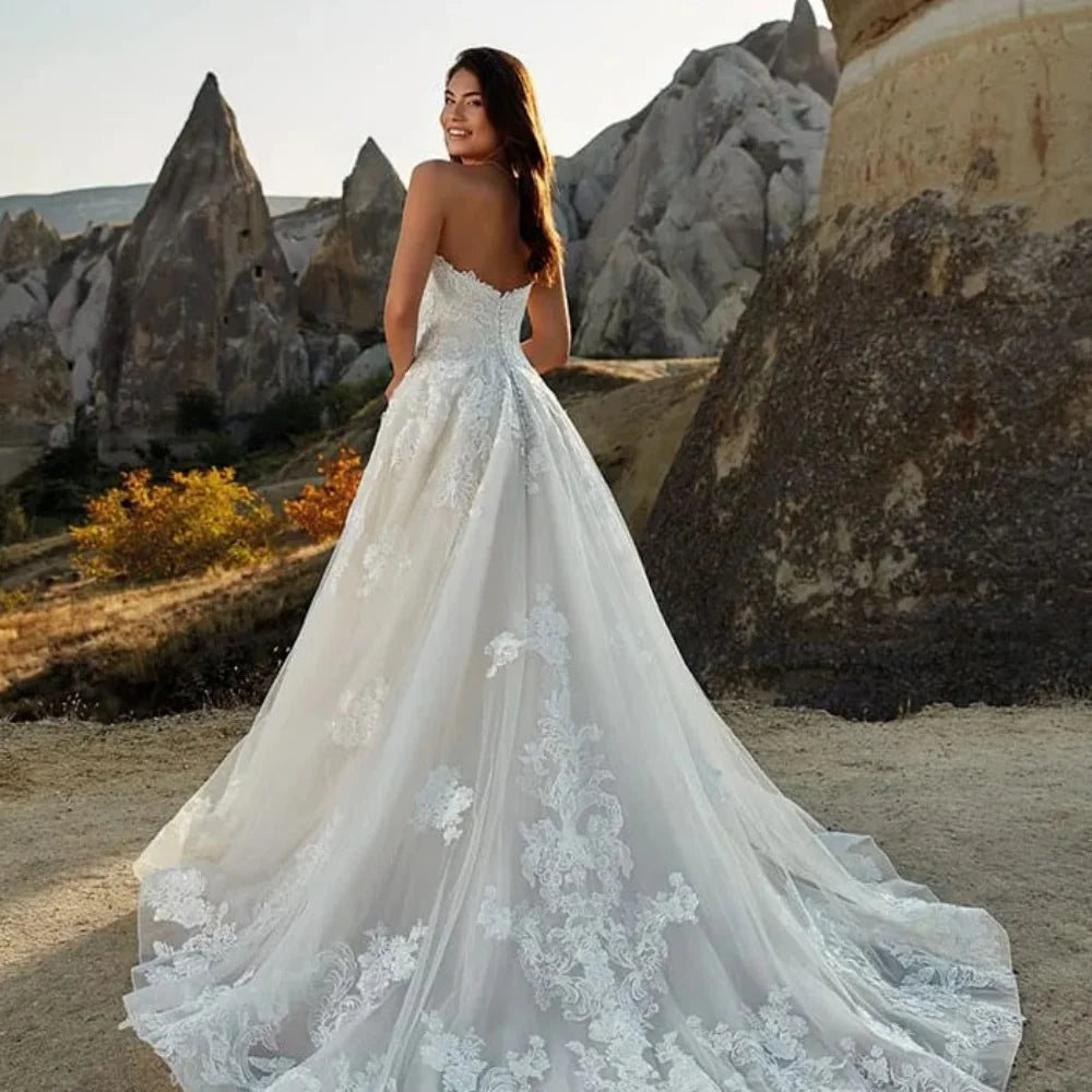 Delightful Lace Appliqués Bridal Dress