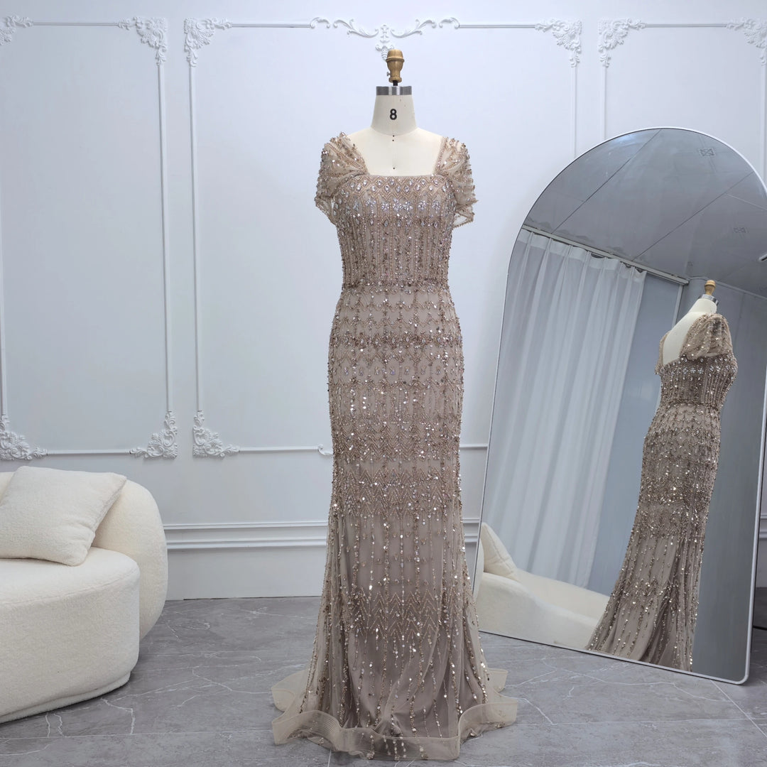 Elegant Arabic Style Evening Gown