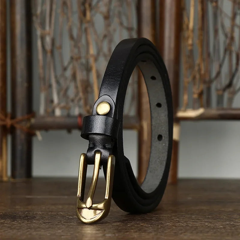 Classic Pin Buckle Women's Leather Belt