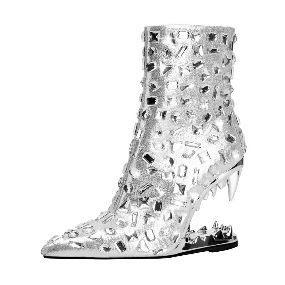 Luxe Rhinestone Ankle Boots