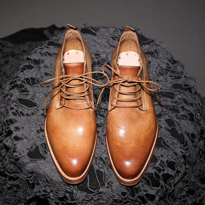 Elegant British Style Calf Leather Shoes