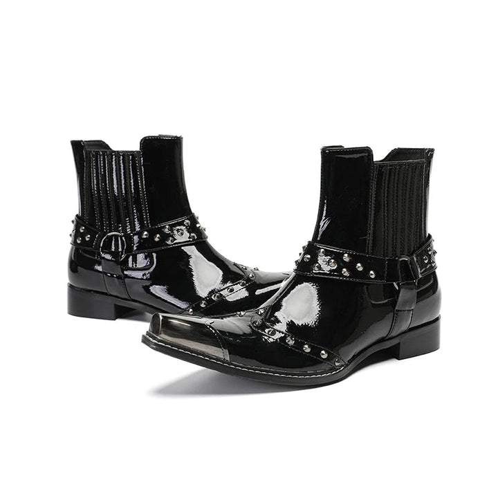 Sleek Iron Toe Handmade Ankle Boots