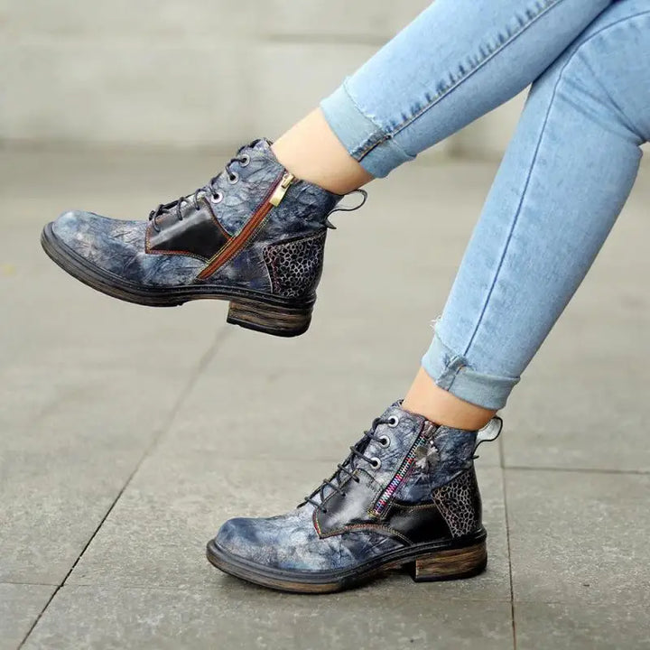 Elegant Cotton Fabric Platform Boots