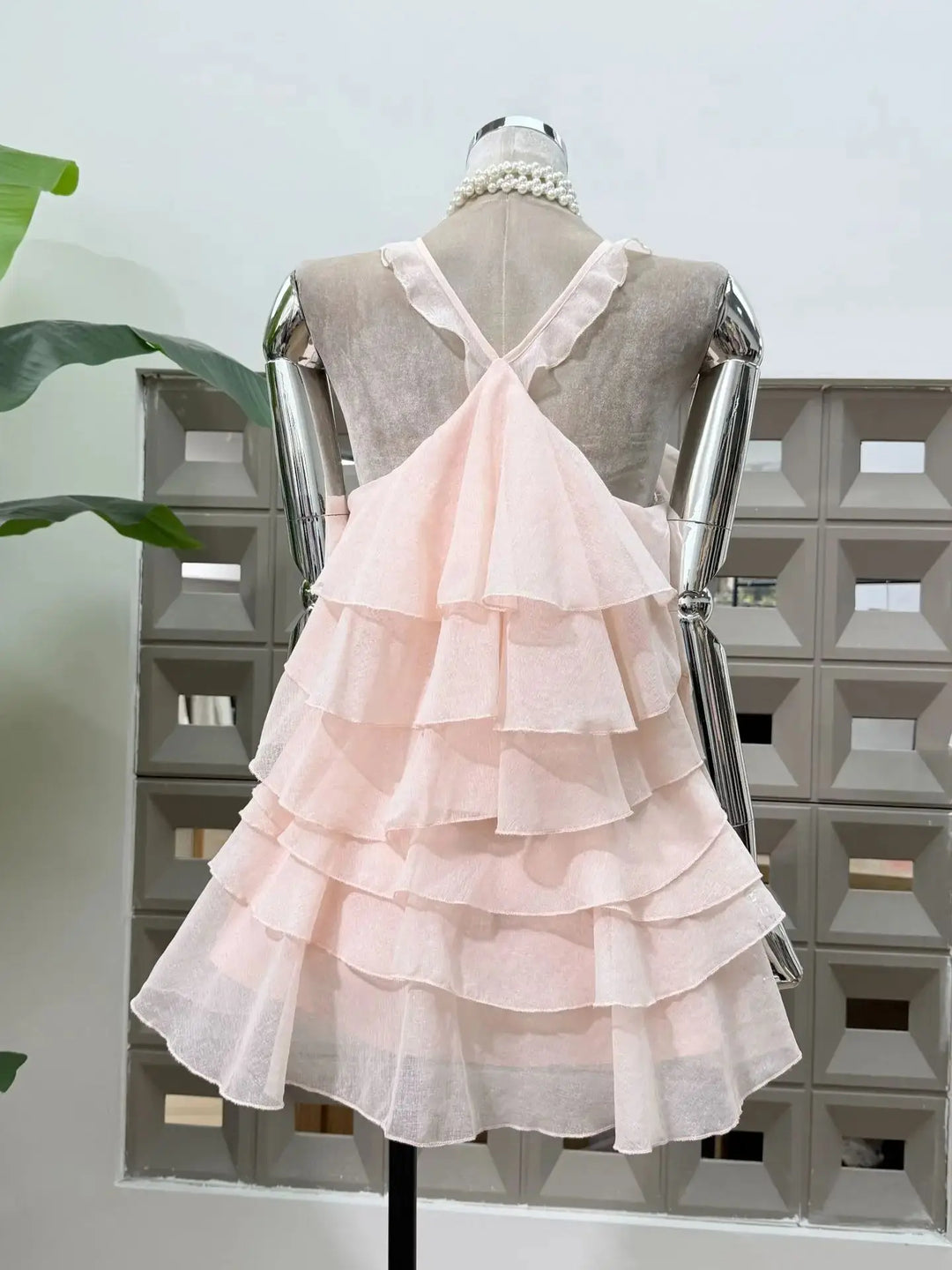 Enchanting Tiered Chiffon Mini Dress
