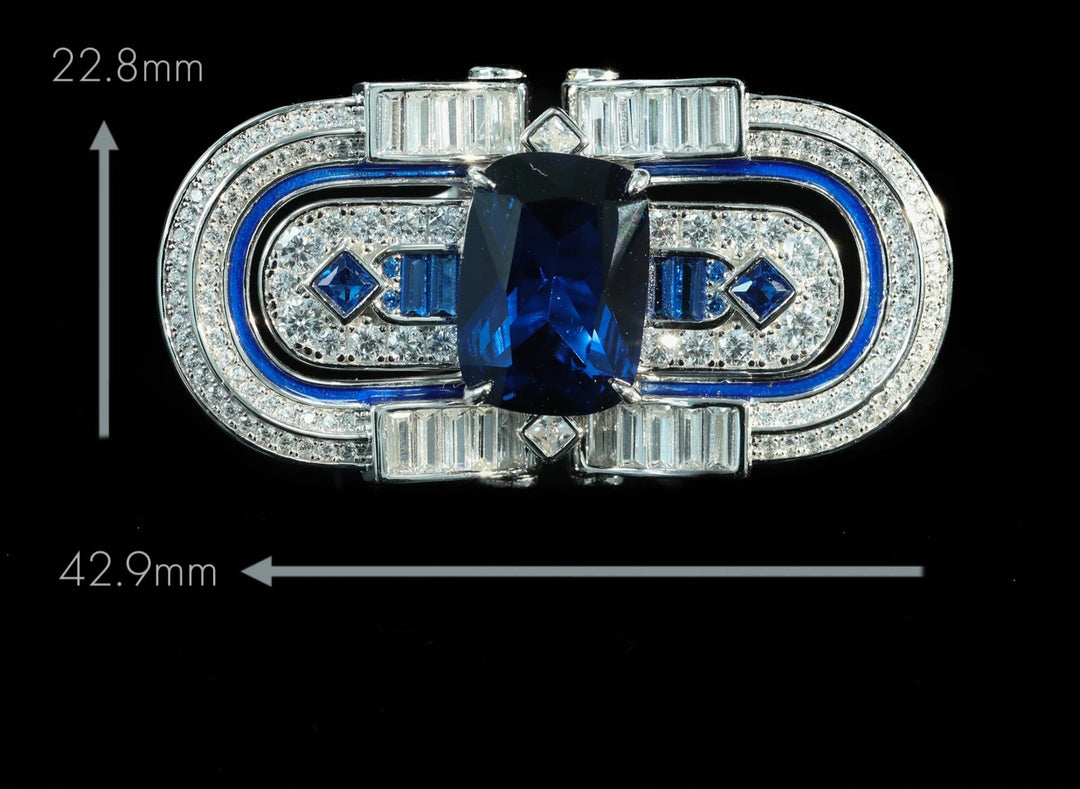 T-Square Emerald Sapphire Gemstone Ring