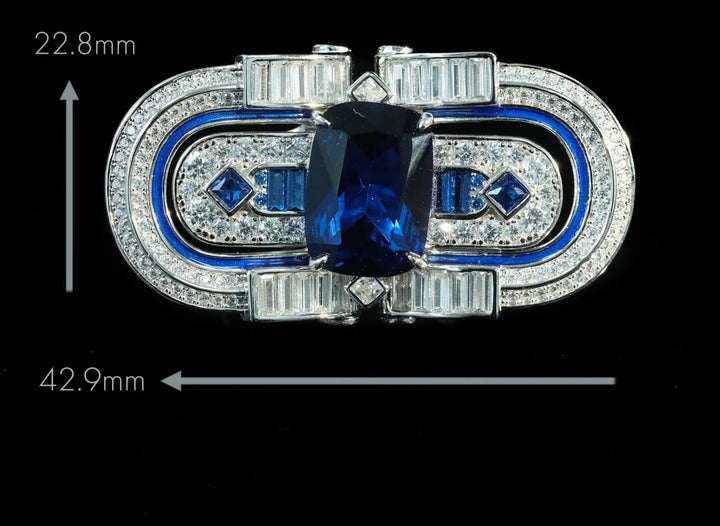 T-Square Emerald Sapphire Gemstone Ring