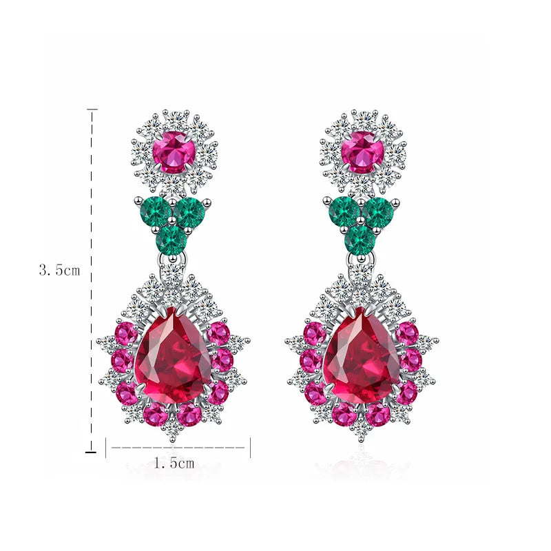Delicate High Carbon Ruby Earrings