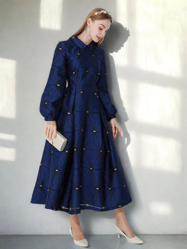 Chic Lapel Floral Printed Maxi Gown