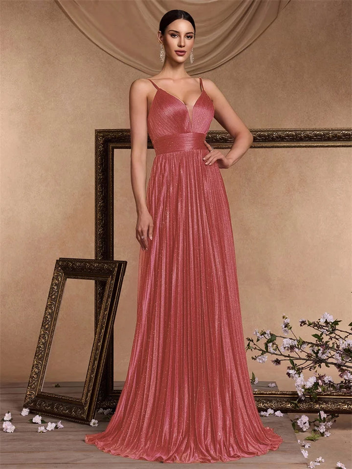 Stunning Deep V-neck Evening Gown