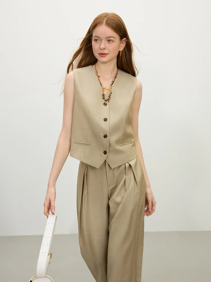 Vintage Two-Piece Linen Blend Outfit
