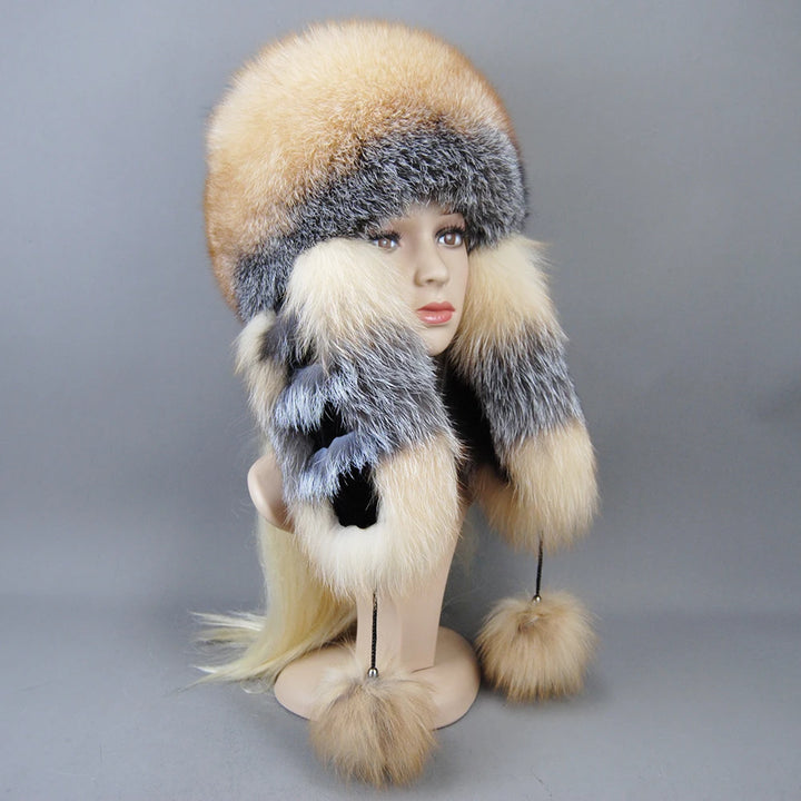 Warm Real Fur Bomber Hat
