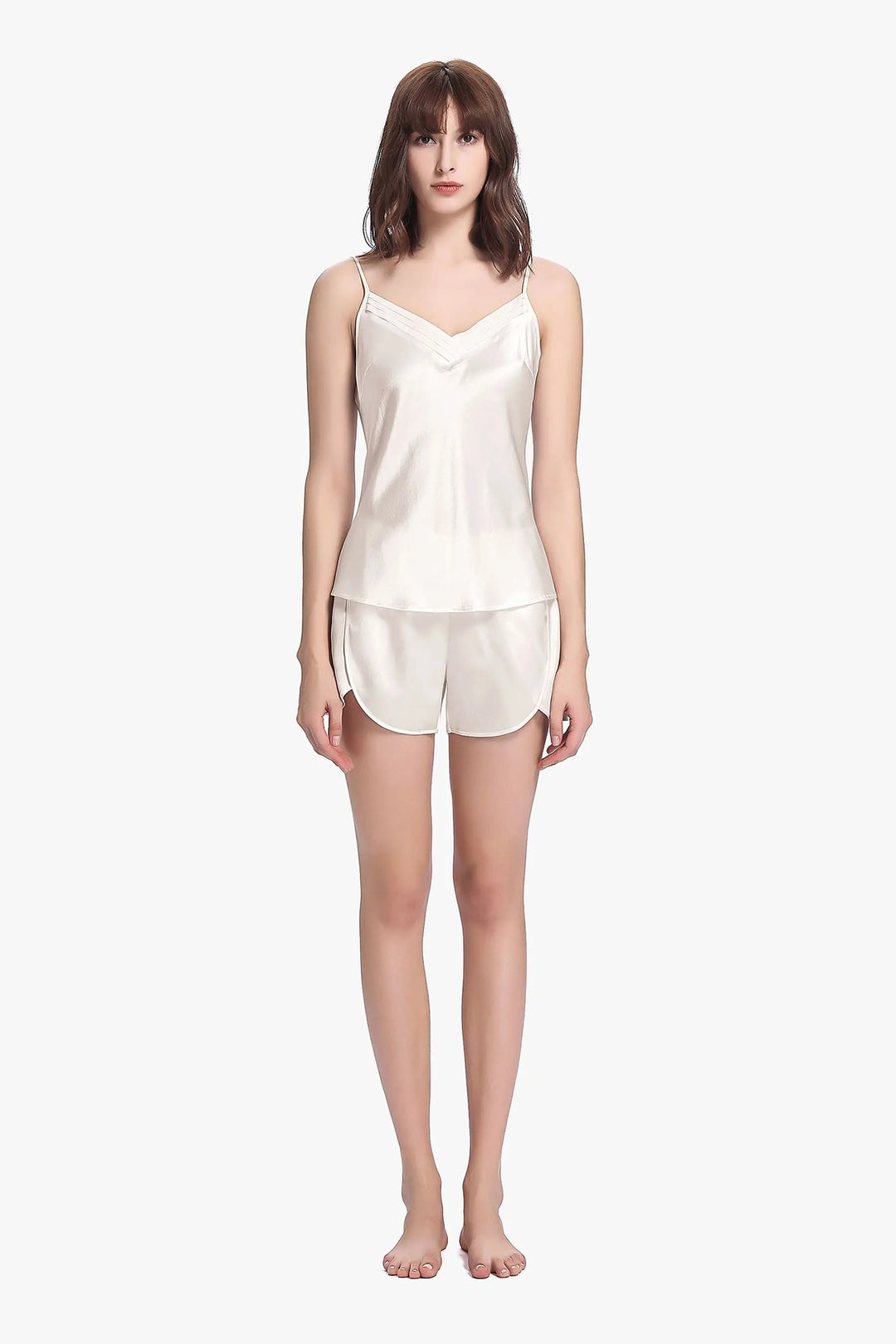 Adjustable Straps Pure Silk Camisole Set