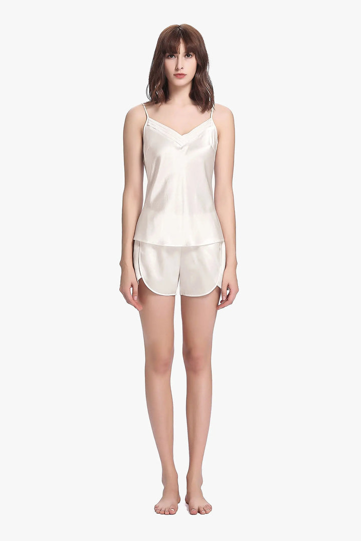 Adjustable Straps Pure Silk Camisole Set