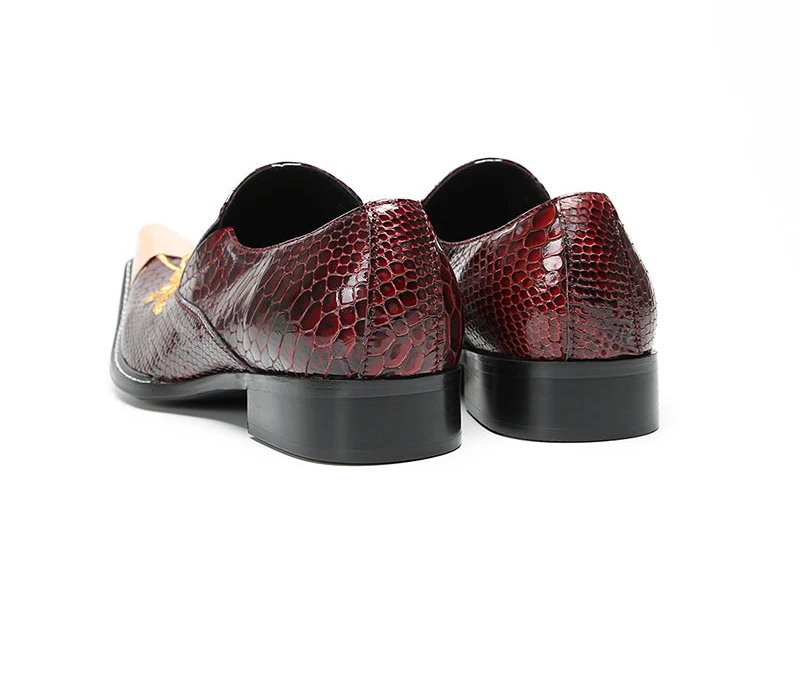 Luxury Golden Metal Toe Business Shoes