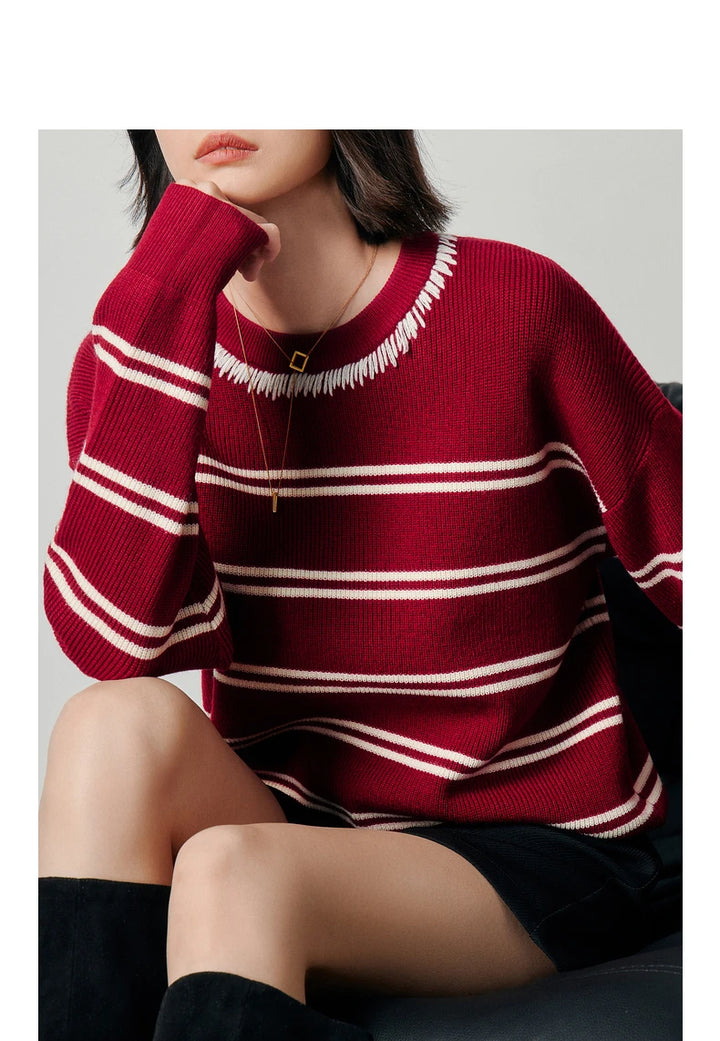 Contrasting Classic Striped Sweater