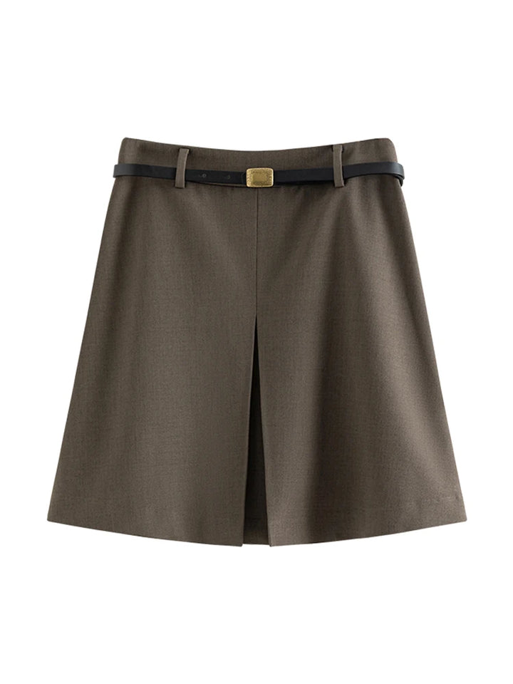 High Waist Commuter Short Skirt