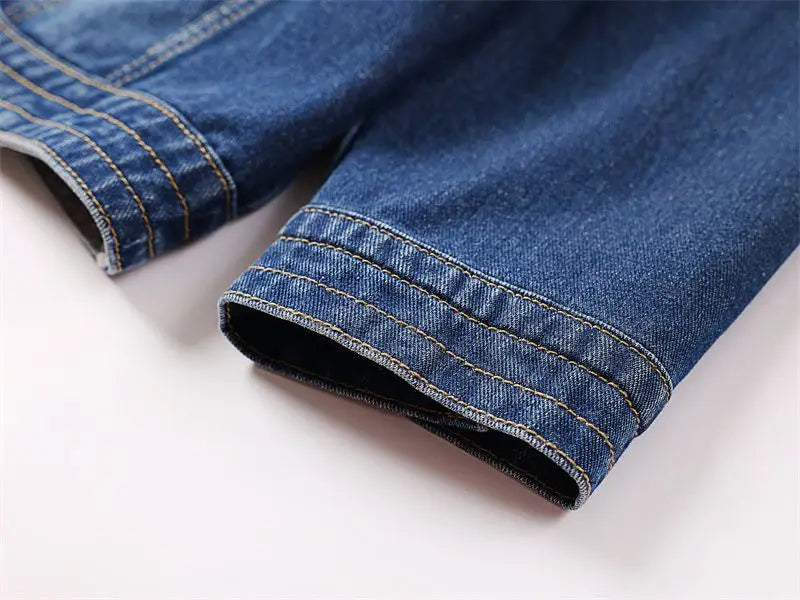 Trendy Cropped Denim Jeans Jacket