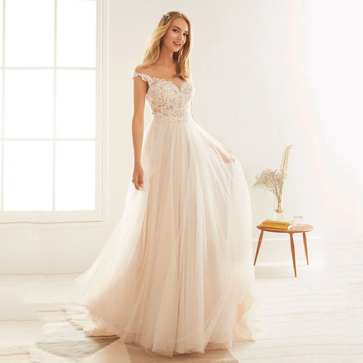 Attractive Lace Applique Bridal Gown