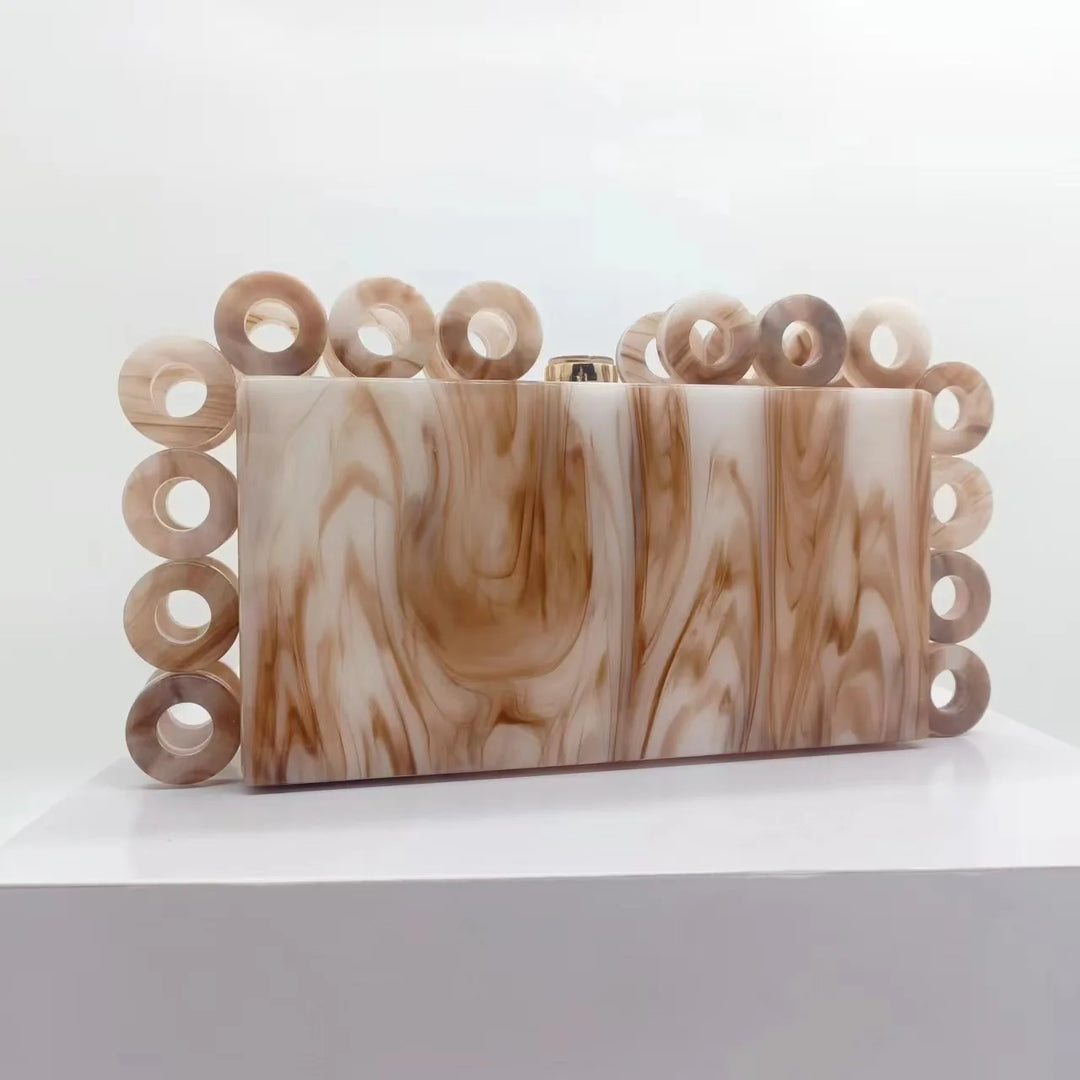 Luxury Acrylic Gold Bling Clutch Bag