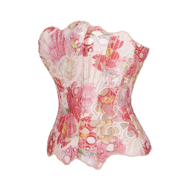 Sweet Double Layered Floral Lace Corset