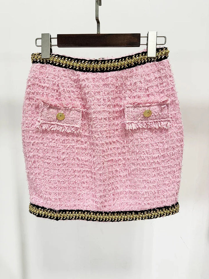 Stylish Tweed Mini Skirt