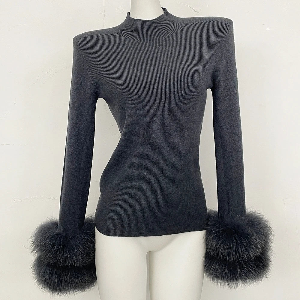 Refined Half Turtleneck Knit Warm Top