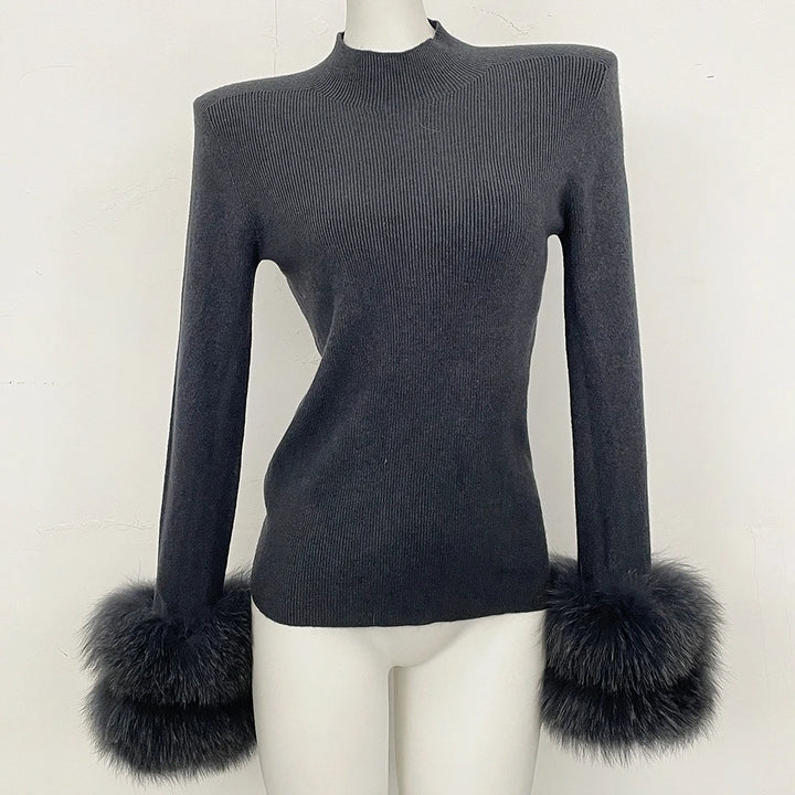 Refined Half Turtleneck Knit Warm Top