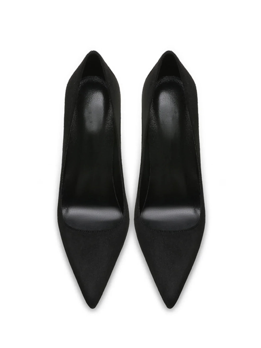 Black Suede Slim Heel Pumps