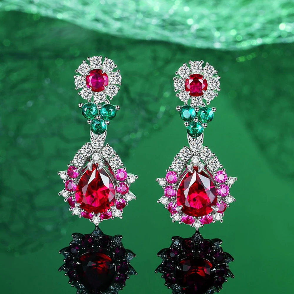 Sterling Silver Sapphire Drop Earrings