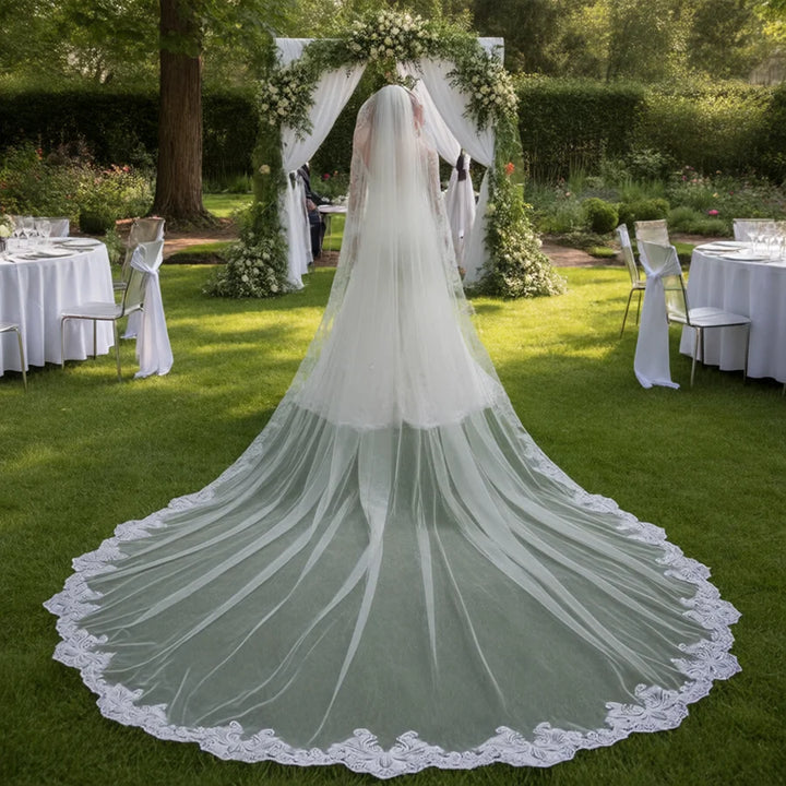 Elegant Cathedral Lace Bridal Veil