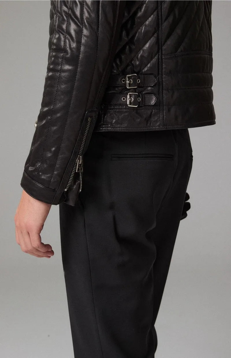 Trendy Cotton Padded Leather Jacket