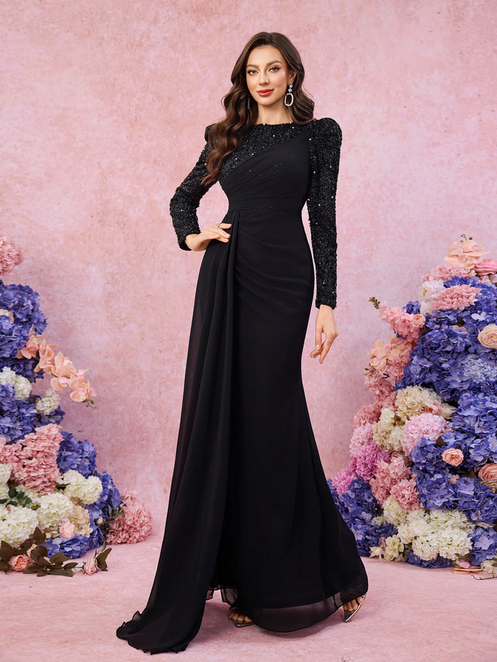 Asymmetrical Slim-Fitting Maxi Dress