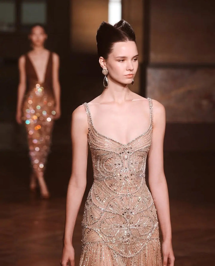 Stunning Shiny Crystal Formal Evening Dress