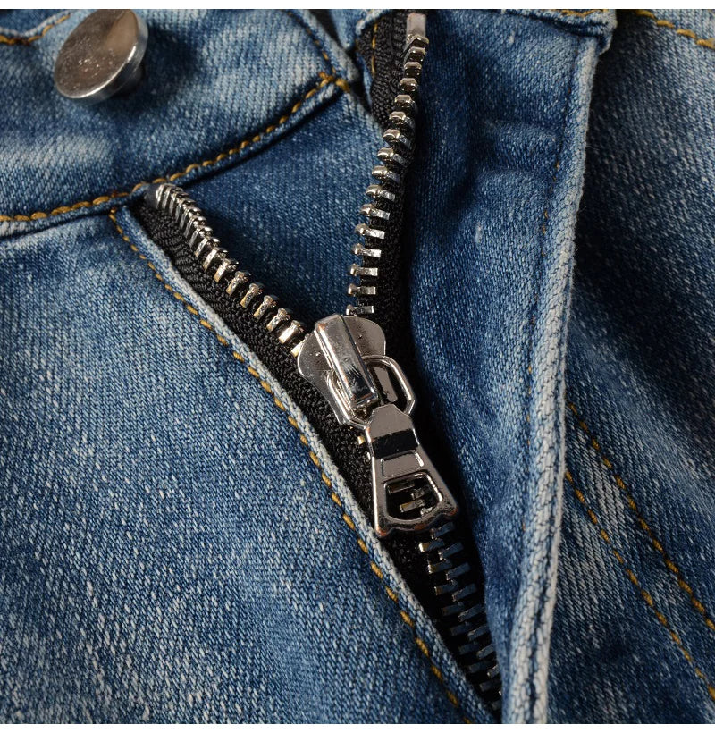 Retro Light Fitted Denim Jeans Pants