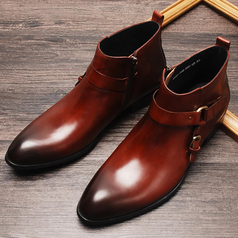 Exquisite Men's Genuine Leather Ankle Boots