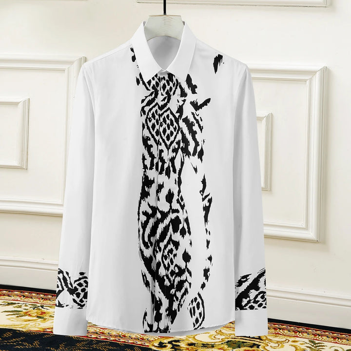 High-End Leopard Print Casual Shirt