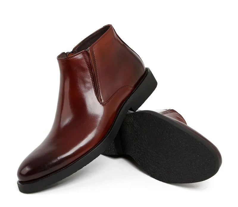 High-Top Cowhide Leather Men's Boots