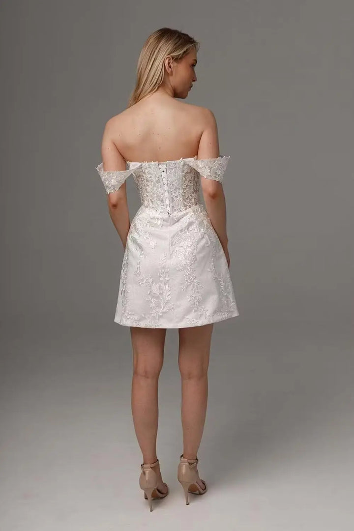 Sophisticated A-Line Short Wedding Dress