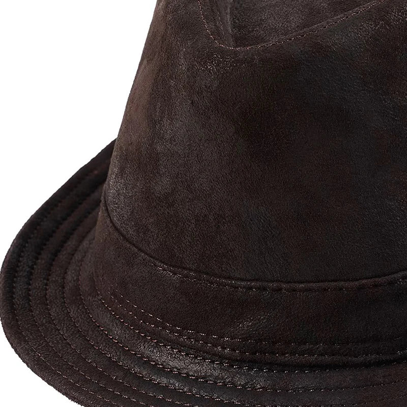 Stylish Cow Leather Gentleman Hat