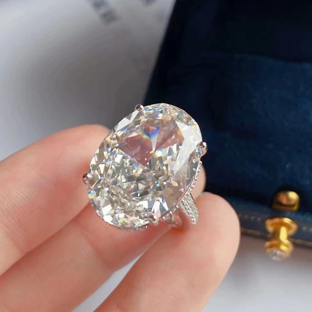 Fancy White Sapphire Oval Ring