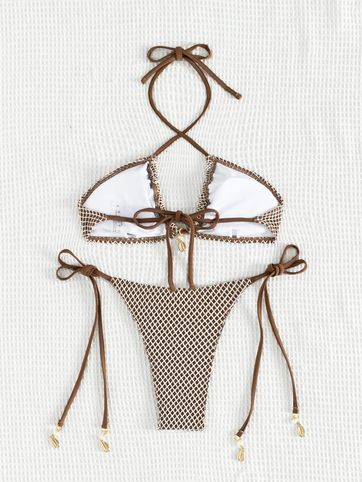 Sweet Halter Lace Thong Swimsuit