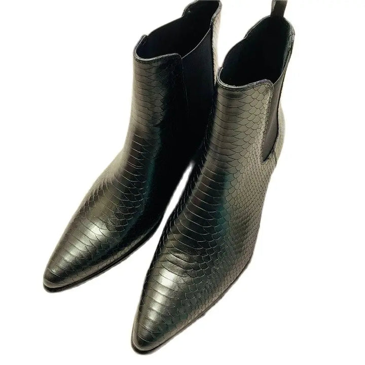 Black Street Men's Leather Boots