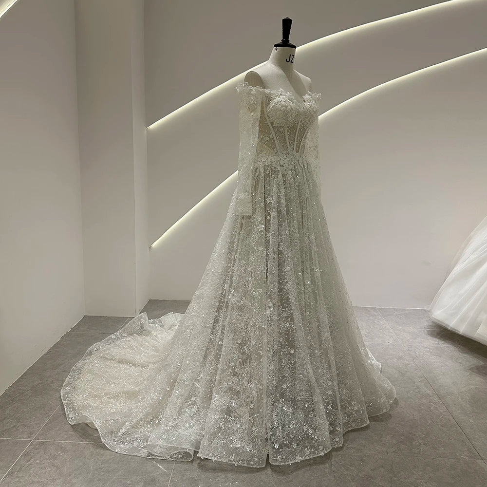 Effortless Boho Lace Wedding Dress