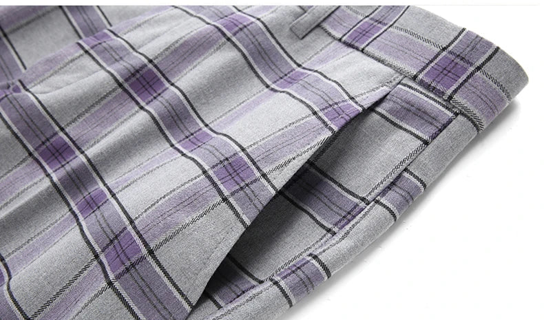 High-End Three-Piece Plaid Business Suit