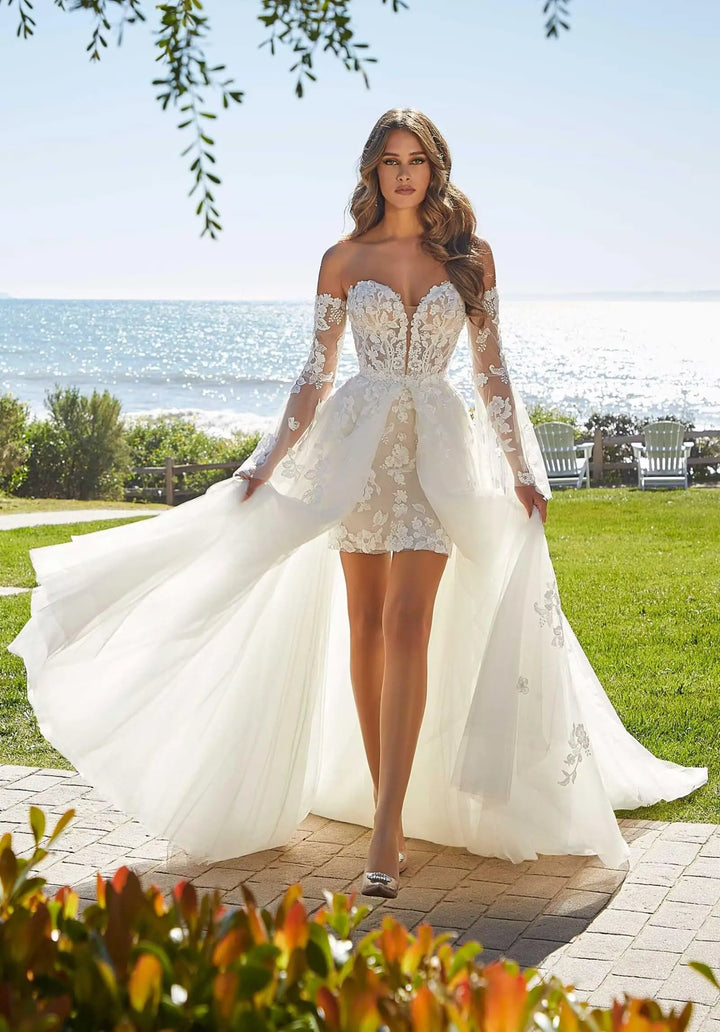 Trendy Two-Pieces Mini Bridal Dress