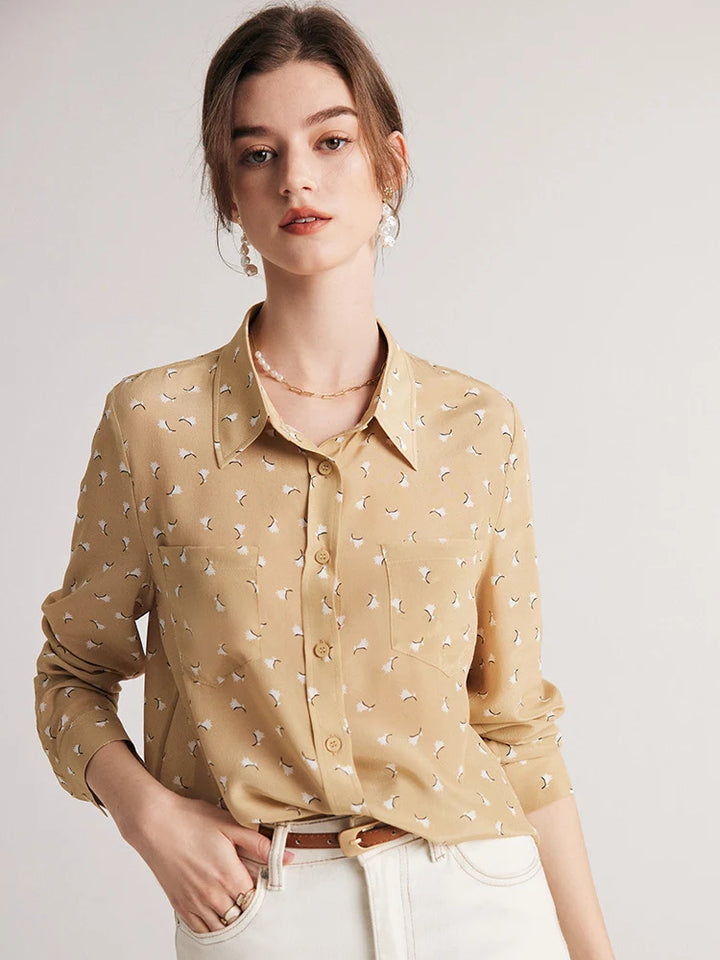 Single Breasted Chic Silk Blouse