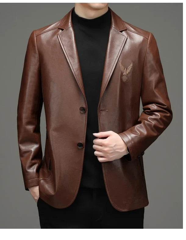 High-end Leisure Leather Blazer